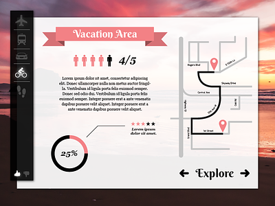 Travel Exploration UI Concept bright colors clean contrast dashboard directions flat travel ui website