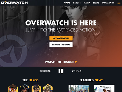 Overwatch Landing Page Redesign blizzard fps gaming landing page overwatch ui web