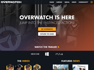 Overwatch Landing Page Redesign