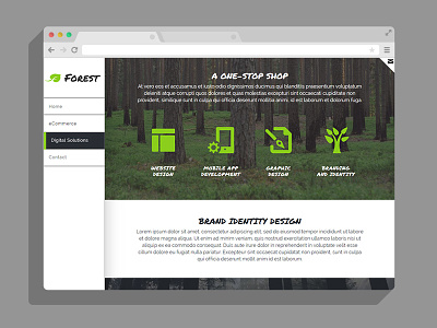 Forest - Responsive Muse Template Vertical Navigation adobe forest green minimal muse outdoors side nav template theme vertical nav
