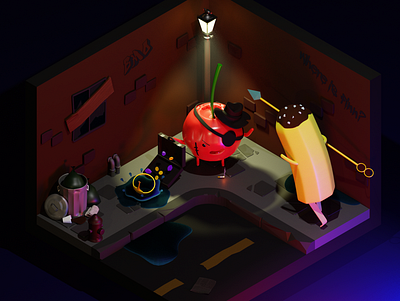 Adventure Time, last days of the candy kingdom 3d design illustration low poly art low polygon