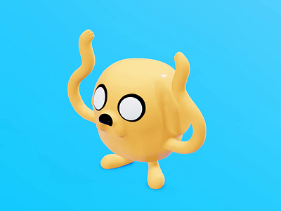 Jake the dog 3d adventure time low poly art low polygon sculpt sculpted zbrush