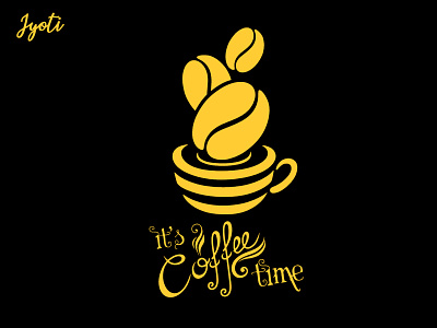 Coffee Illustration Design  Only use pen Tool  C Code-#000000 ,