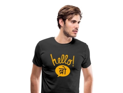 Hello bro design branding fashion men t shirt