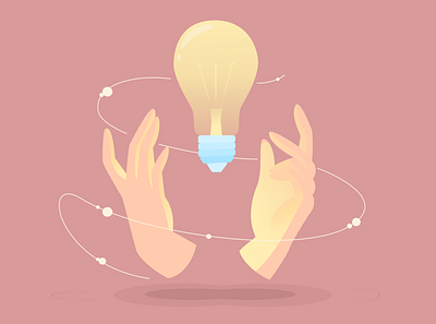 Idea in hand 2d bulb design figma gradient gradient design hand icon idea illustration vector vector illustration