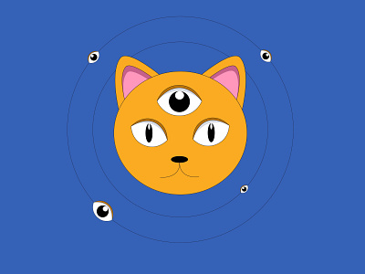 Wise Cat with opened third eye calendar cat character character design design eyes icon illustration illustrator program third eye thirdeye vector web website