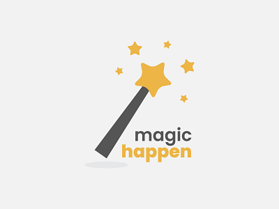 Magic Happen design logo magic mascot minimalist stars wand
