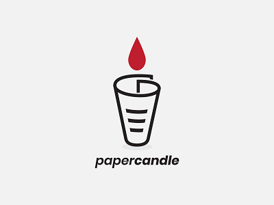 Paper Candle candle design light logo minimalist paper