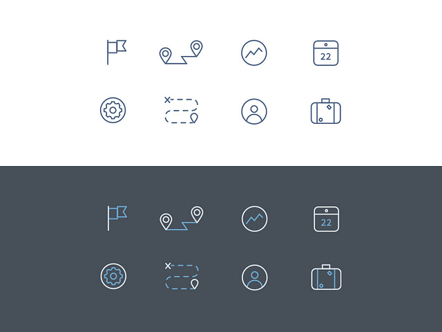 journey icons by Chonny Iamsrithong on Dribbble