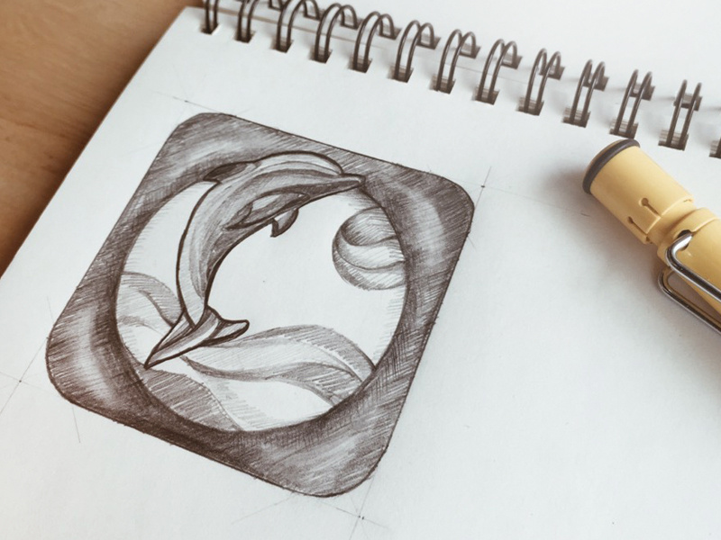 Sketch App Icon/Pattaya/sea/dolphin interface ux web water dolphin icon app ui sketch
