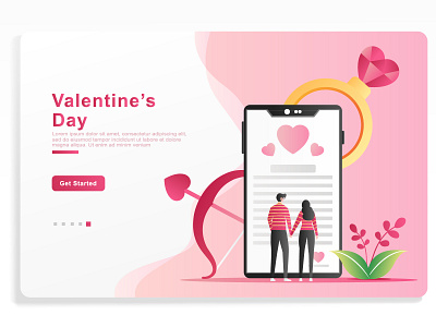 Flat Design Illustration of Valentines Day branding character couple day design flat header homepage icon illustration landing page people romantic ui ux valentines vector web website weeding