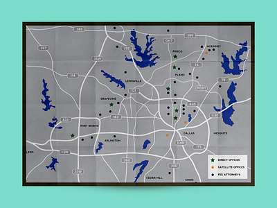 Custom Map - DFW - Lawyer's Title branding composition design flat graphic design illustration illustrator map marketing collateral photoshop sales collateral vector