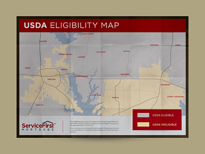 USDA Eligibility Map - Northern DFW - SFMC branding composition design flat graphic design illustration illustrator indesign layout map map design marketing collateral photoshop sales collateral vector