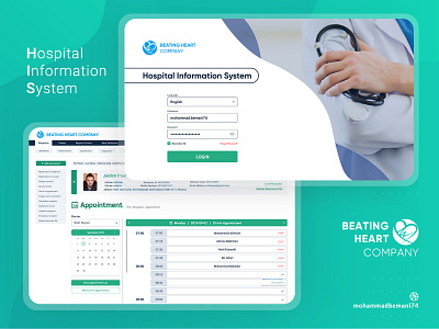 Hospital Information System (HIS) appointment calendar design graphic hospital login menu scheduling ui ui design uiux ux web web design