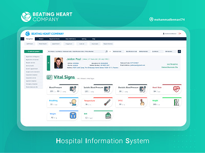 Vital Signs From Hospital Information System card card ui design graphic hospital icon illustration patient ui ui design ui kit uiux ux vector vital sign web web design web ui