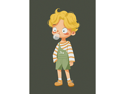 Blond boy character design illustration 人物 插图 设计