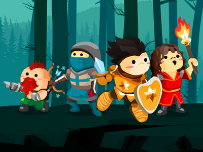 illustration game knight adventurers adventure forest game illustration knight