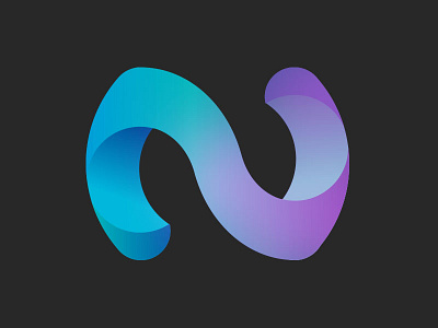 N logo 3d gradient letter logo n shapes