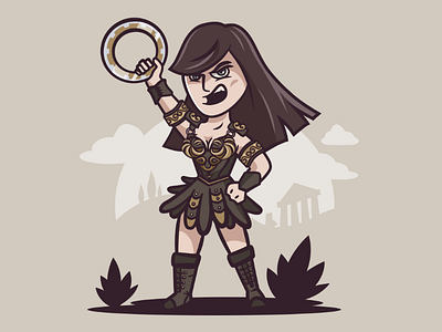 Xena warrior princess character greek illustration princess strong vector warrior woman xena