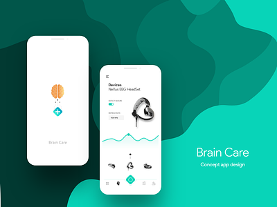Brain care App ( concept design ) brain concept doctor eeg health hospital iot medical mind sensors ui webdesign