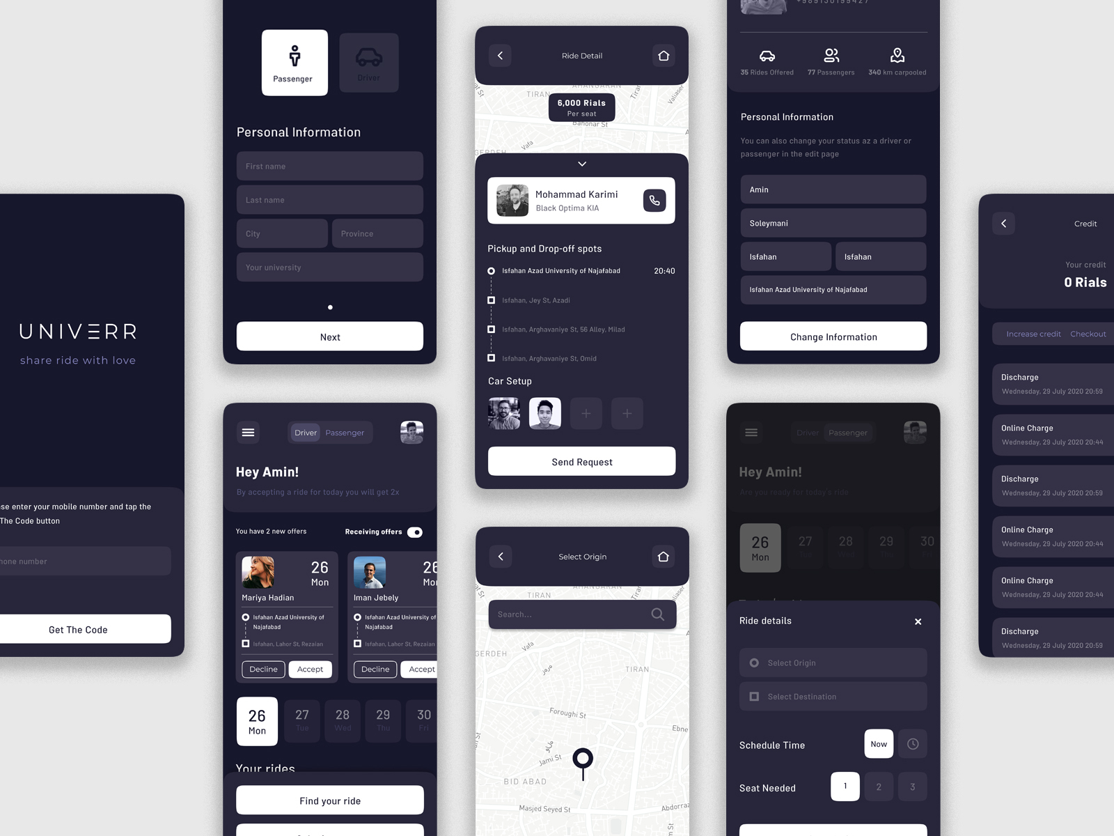 UNIVERR app design by Mahdi Nasr on Dribbble