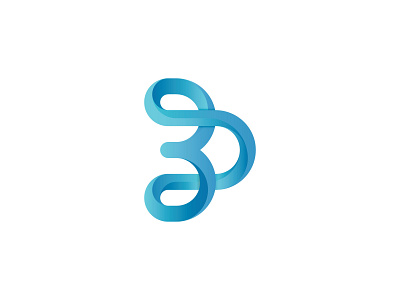 3D letter mark logo