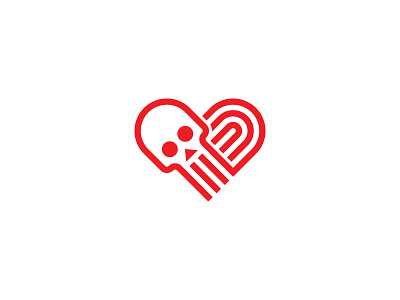 skull heart logo bone brand brand and identity club danger death extreme gaming ghost heart logo logodesigner love media minimilist monoline premade logos skeleton skull valentine