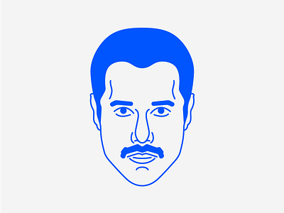 Freddie Mercury 80s avatar blue music