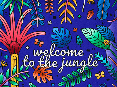 Welcome to the jungle botanical butterfly forrest jungle leaves