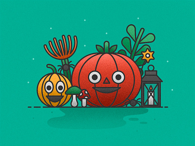 Halloween fall halloween lantern leaves pumpkin spider stilleben