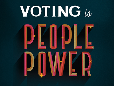 Voting is People Power handlettered typography