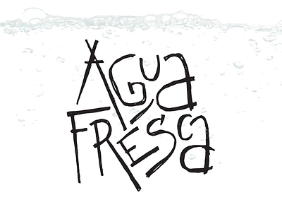 Agua Fresca agua beverage drawing illustration lettering lettering art letters logo packaging sketches