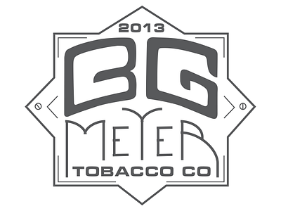 BG Meyer Logo Exploration bolts cigars crest custom lettering custom type hand drawn logo hand drawn type handlettered handlettering logos