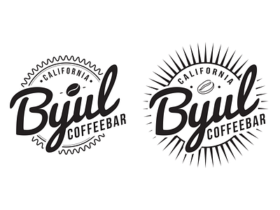 Byul Coffee Bar Logo Exploration burst california circle logo coffee coffee bean coffee shop drawn type hand drawn hand drawn type handletter handlettered handlettering star west coast