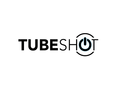 TubeShot Logo Exploration art direction black and blue blue bold font branding branding design button idenity letters logo power shots tube wordmark logo