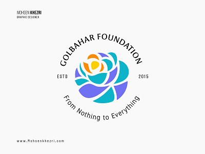 Golbahar Foundation flower logo golbahar foundation golbahar hayati iconic logo illustrative logo logo design mohsen khezri persian designer pictorial mark بنیاد گلبهار شرکت کارآفرینان گلبهار محسن خضری گلبهار حیاتی