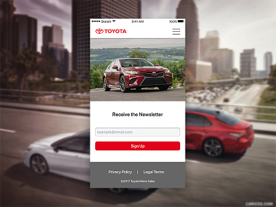 Daily Ui Challenge #001 001 dailyui duic signup toyota