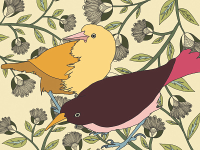 Birds design digital illustration illustration ipad procreate app