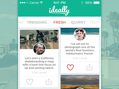 Ideally App Feed app feed interface iphone mobile ui