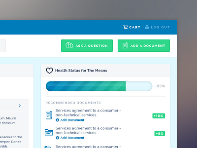 Legal Dashboard blue dashboard docs documents green health law lawyer legal progress stats