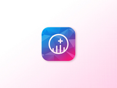 Health And Fitness Icon app blue fitness geometric health icon neon pink