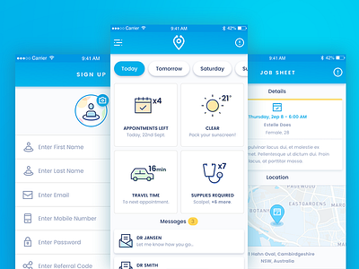 Medical App UI app blue doctor medical mobile ui