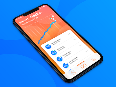 Heart Tracker App app gradients graph iphone x perspective tracker typography ui