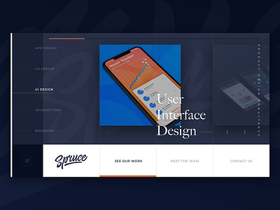 Spruce UI Concept agency app blue branding design iphone ui ux web