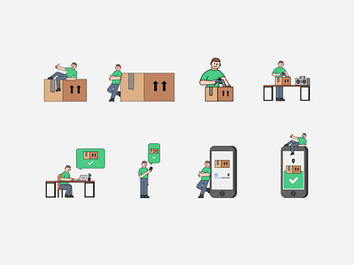 Flat Illustration Packing Guy