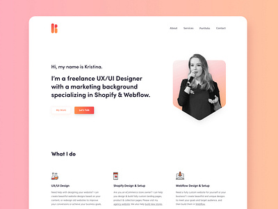 Kristina.Marketing Redesign (a Freelance UX/UI Designer)