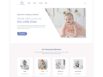 'Baby on Board' eCommerce site babies baby baby clothes design ecommerce ecommerce design ecommerce shop fashion flat design flatdesign landing page landing page design online shop online shopping online store shopify shopify store web design webdesign website