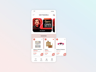 eCommerce Mobile Design Concept for Cosmetics Store (sephora.pl) beauty product cosmetic cosmetics ecommerce ecommerce app ecommerce design ecommerce shop landing page minimalist minimalistic online shop online shopping shopify shopify store ui ux ux design web design webdesign website