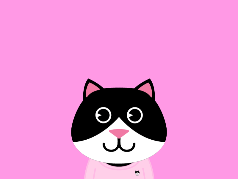 Hello Dribbble! after effects animation cat debut design first shot hello dribbble illustration illustrator motion graphic photoshop pink vector