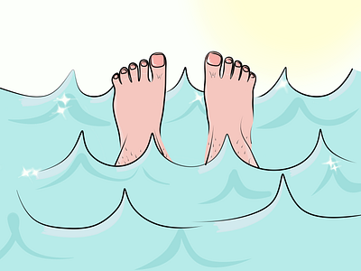 foot, sea, rest flat icon illustration vector